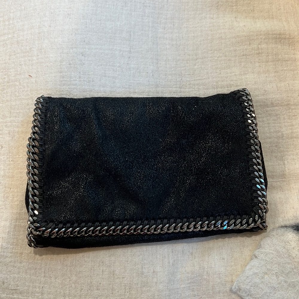 Stella McCartney Falabella Crossbody Bag in Black Leather / Metallic
